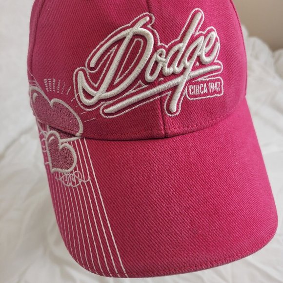 DODGE Pink Hat Snapback Baseball Vintage Cap licensed hearts - Picture 2 of 12